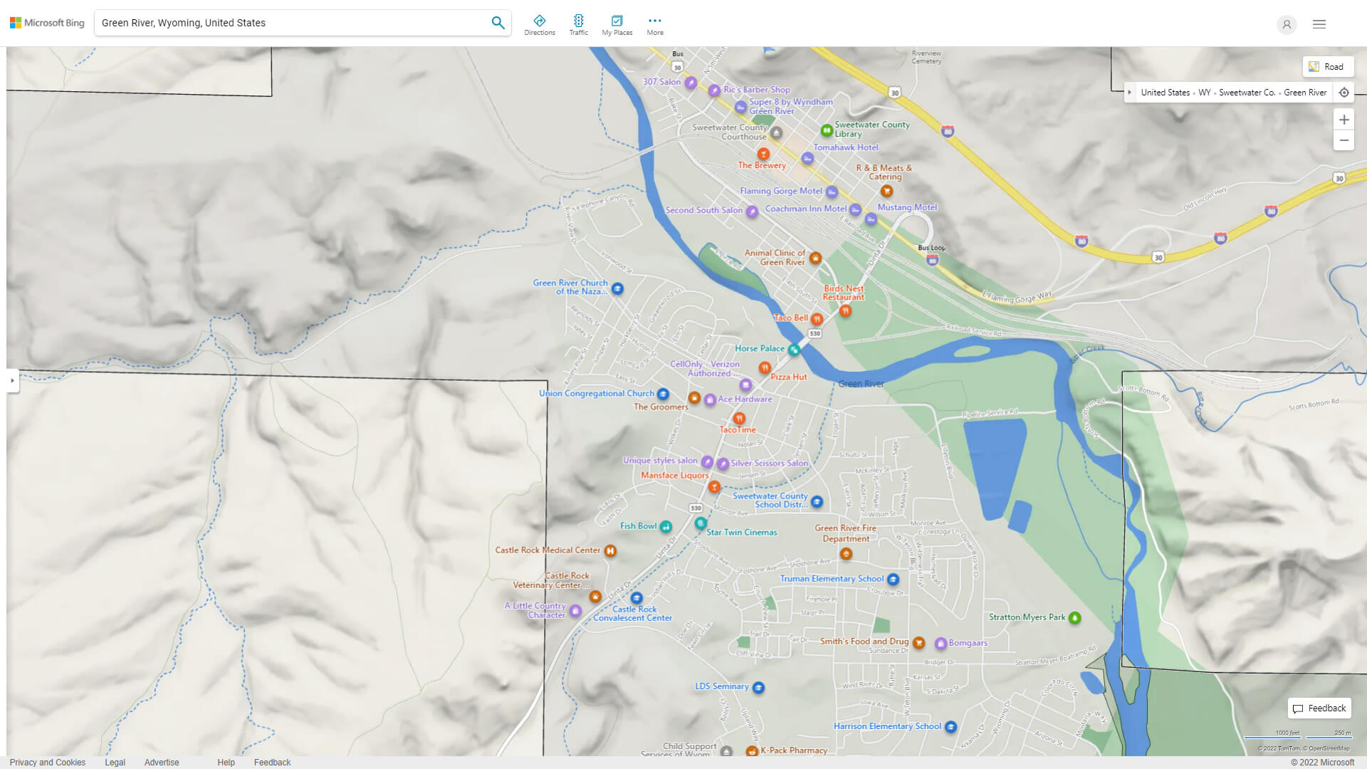Green River Detailed Map